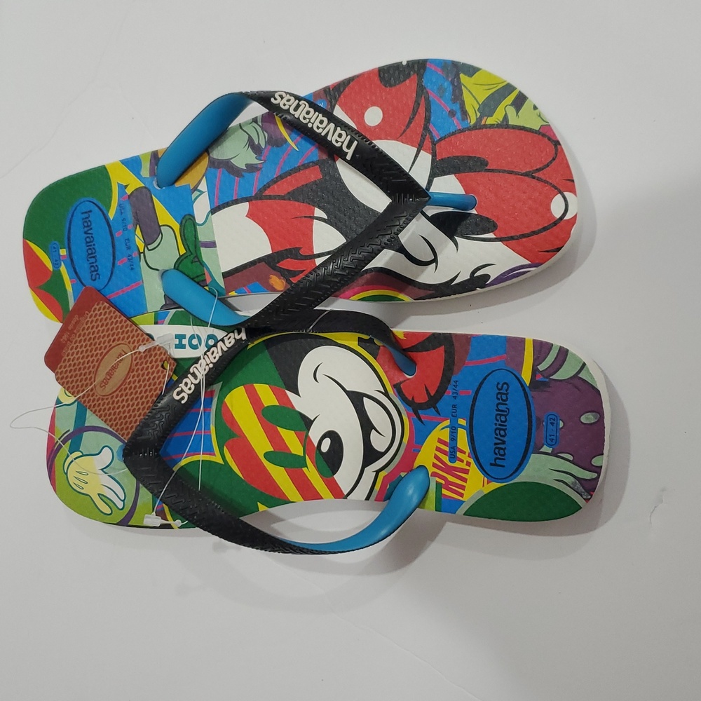 Havaianas x‎ Disney Mickey Mouse and Pluto Yoo-Hoo flip-flop slippers size 9/10